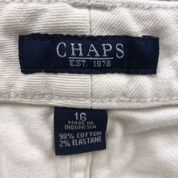 Chaps Womens Capri Pants Size 16 Flat Front White Straight Leg Casual Classic - Picture 8 of 11